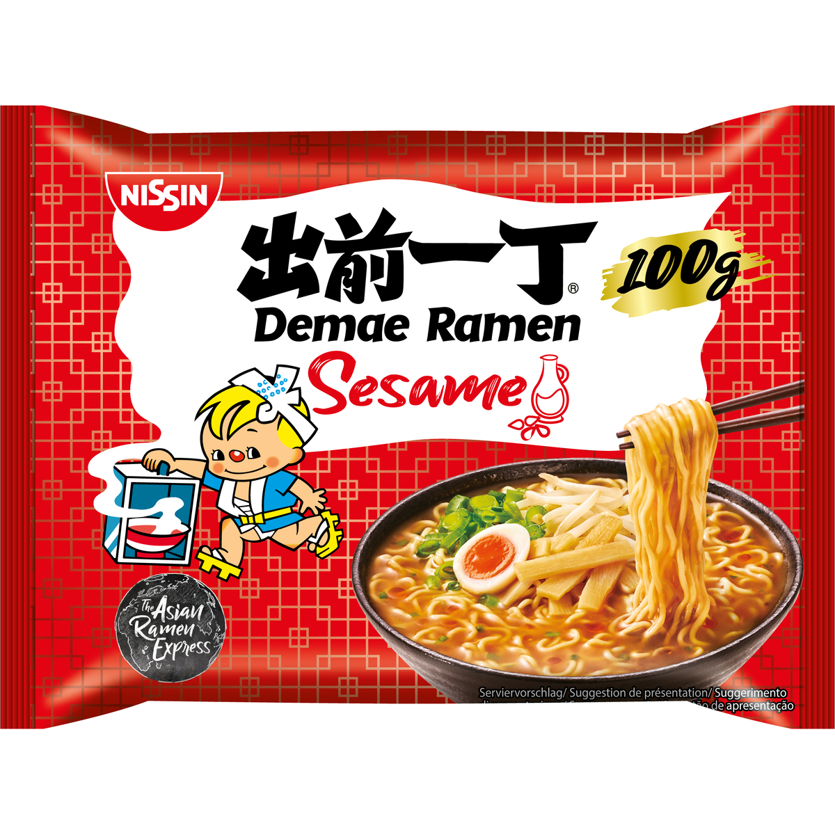 Greitai paruošiami makaronai NISSIN, Demae Ramen Sesame, 100 g