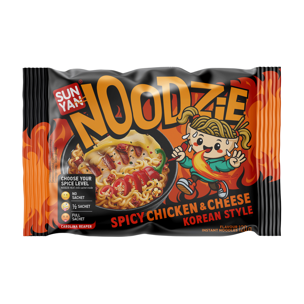Greitai paruošiami makaronai SUN YAN Noodzie, vištienos ir sūrio skonio, 120g
