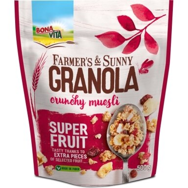 Granola BONA VITA, su vaisiais, 500 g Granola BONA VITA, su vaisiais, 500 g