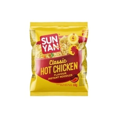 Greitai paruošiami makaronai SUN YAN Classic su aštrios vištienos skonio sultiniu, pakelyje, 60g Greitai paruošiami makaronai SUN YAN Classic su aštrios vištienos skonio sultiniu, pakelyje, 60g