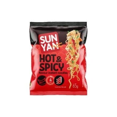 Greitai paruošiami makaronai SUN YAN Hot&Spicy pakelyje, 65g Greitai paruošiami makaronai SUN YAN Hot&Spicy pakelyje, 65g