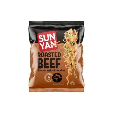 Greitai paruošiami makaronai SUN YAN kepintos jautienos skonio pakelyje, 65g Greitai paruošiami makaronai SUN YAN kepintos jautienos skonio pakelyje, 65g