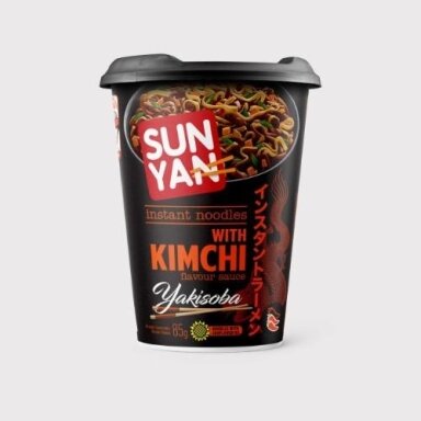 Greitai paruošiami makaronai SUN YAN Kimchi skonio, indelyje, 85g Greitai paruošiami makaronai SUN YAN Kimchi skonio, indelyje, 85g