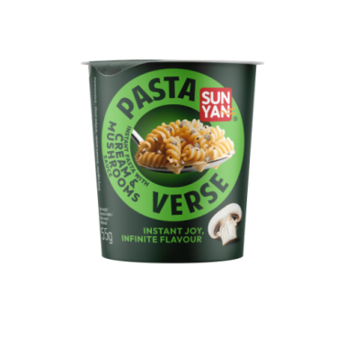 Greitai paruošiami makaronai SUN YAN, Pasta Verse, su grybais ir grietinėlės padažu, 55g Greitai paruošiami makaronai SUN YAN, Pasta Verse, su grybais ir grietinėlės padažu, 55g