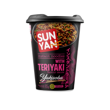 Greitai paruošiami makaronai SUN YAN su terijakio skonio padažu, indelyje, 85g Greitai paruošiami makaronai SUN YAN su terijakio skonio padažu, indelyje, 85g
