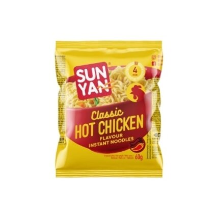 Greitai paruošiami makaronai SUN YAN Classic su aštrios vištienos skonio sultiniu, pakelyje, 60g Greitai paruošiami makaronai SUN YAN Classic su aštrios vištienos skonio sultiniu, pakelyje, 60g