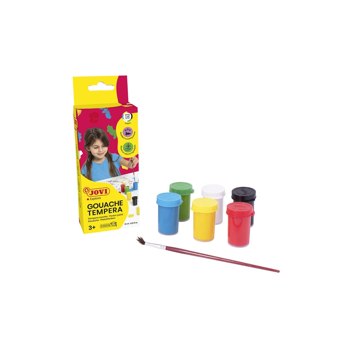 Guašas JOVI TEMPERA, 15ml, 6 spalvų rinkinys 1 Guašas JOVI TEMPERA, 15ml, 6 spalvų rinkinys 1