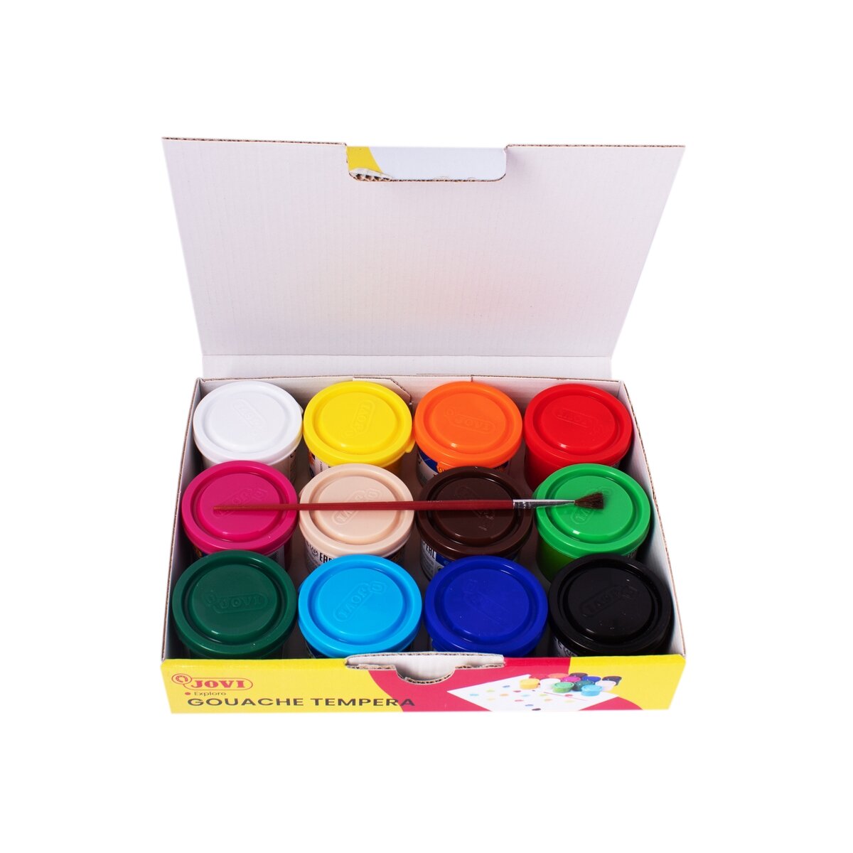 Guašas JOVI TEMPERA, 35 ml, 12 spalvų rinkinys su teptuku 2 Guašas JOVI TEMPERA, 35 ml, 12 spalvų rinkinys su teptuku 2