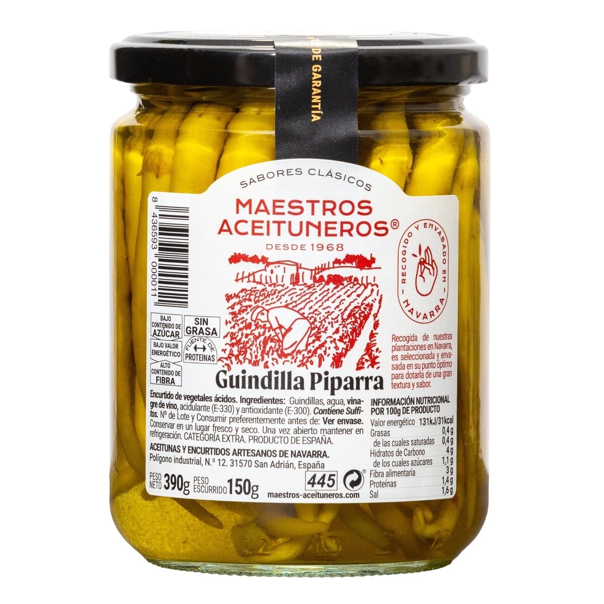 Guindilla čili piparai MAESTROS ACEITUNEROS, 390/150 g Guindilla čili piparai MAESTROS ACEITUNEROS, 390/150 g