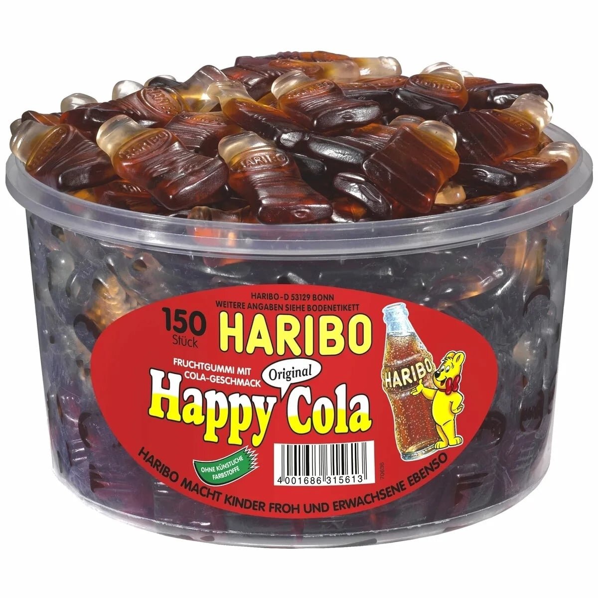 Guminukai HARIBO, Happy Cola, 1,2 kg Guminukai HARIBO, Happy Cola, 1,2 kg