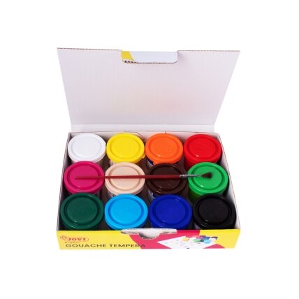 Guašas JOVI TEMPERA, 35 ml, 12 spalvų rinkinys su teptuku 2 Guašas JOVI TEMPERA, 35 ml, 12 spalvų rinkinys su teptuku 2