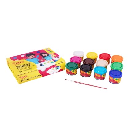 Guašas JOVI TEMPERA, 35 ml, 12 spalvų rinkinys su teptuku 3 Guašas JOVI TEMPERA, 35 ml, 12 spalvų rinkinys su teptuku 3