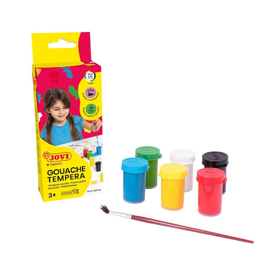 Guašas JOVI TEMPERA, 15ml, 6 spalvų rinkinys 4 Guašas JOVI TEMPERA, 15ml, 6 spalvų rinkinys 4