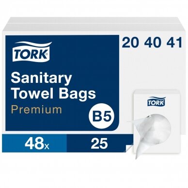 Higieniniai maišeliai TORK B3 204041, baltos spalvos 1