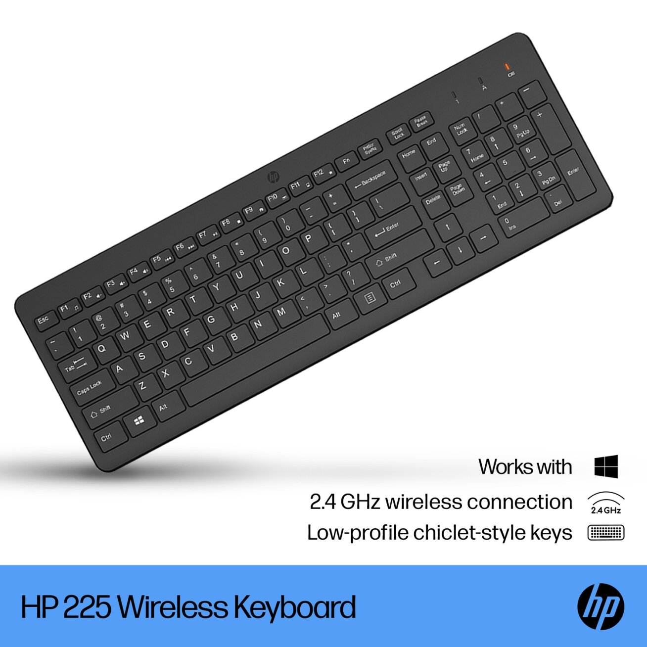 HP 225 Wireless Keyboard - Black - US ENG