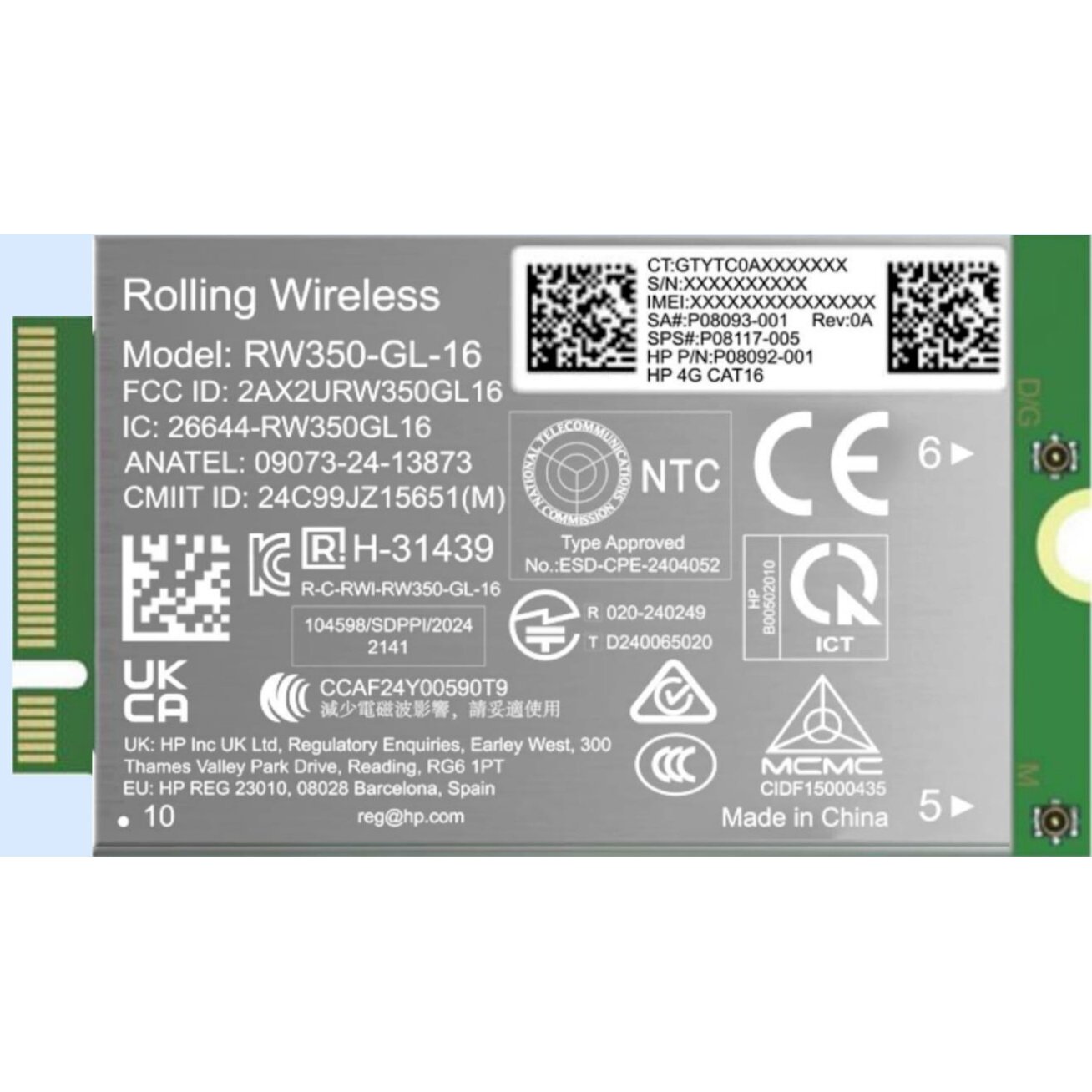HP 4G LTE Modem m.2 WWAN Cat 16 Mobile Broadband Cellular (compatible with WWAN-ready ProBook EliteBook 4 6 - G1i G1a - 13 14 16) HP 4G LTE Modem m.2 WWAN Cat 16 Mobile Broadband Cellular (compatible with WWAN-ready ProBook EliteBook 4 6 - G1i G1a - 13 14 16)