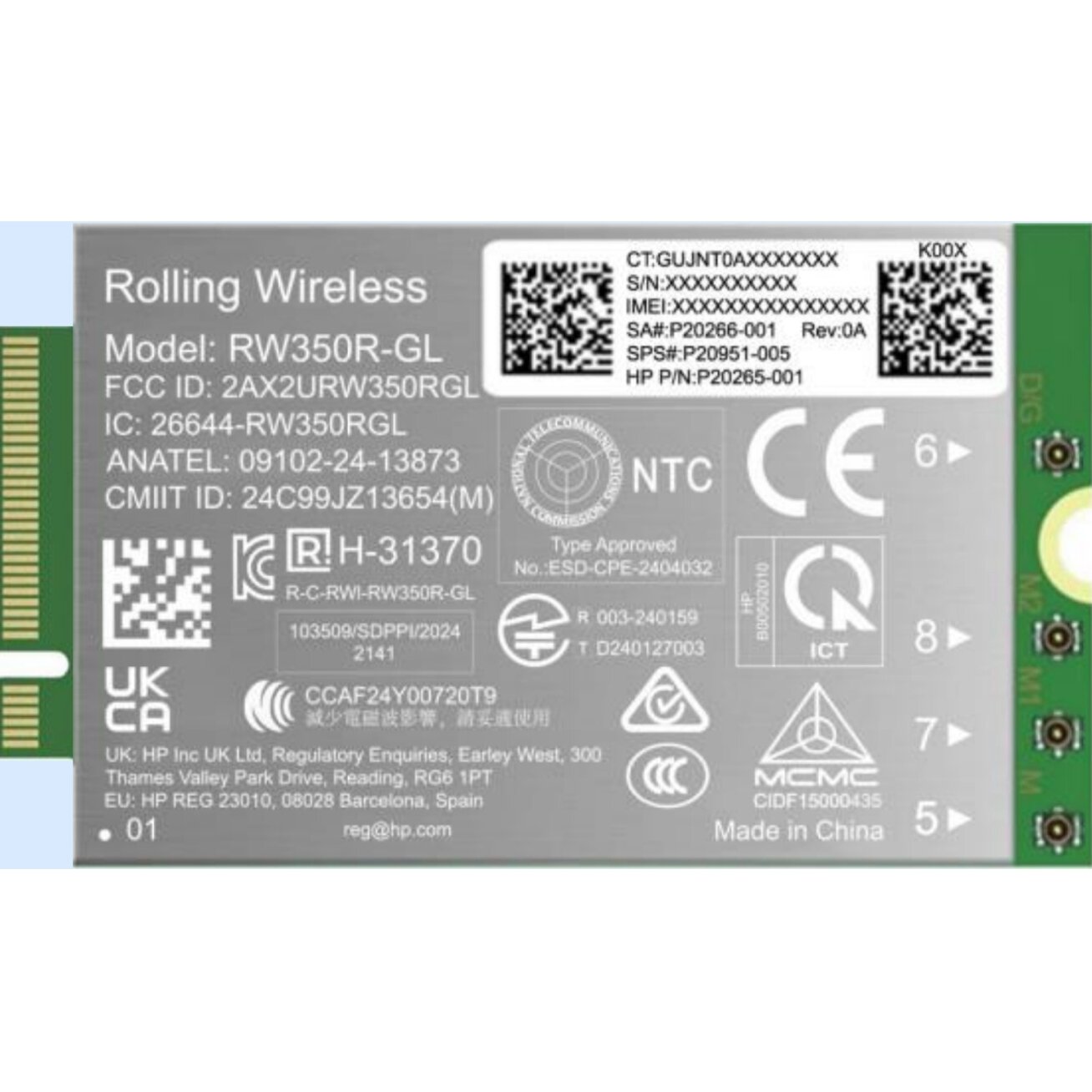 HP 4G LTE Modem m.2 WWAN Cat 19 Mobile Broadband Cellular (compatible with WWAN-ready EliteBook 8 X - G1i G1a - 13 14 16, Flip, ZBook 8 X Fury - G1i G1a - 14 16 18) HP 4G LTE Modem m.2 WWAN Cat 19 Mobile Broadband Cellular (compatible with WWAN-ready EliteBook 8 X - G1i G1a - 13 14 16, Flip, ZBook 8 X Fury - G1i G1a - 14 16 18)