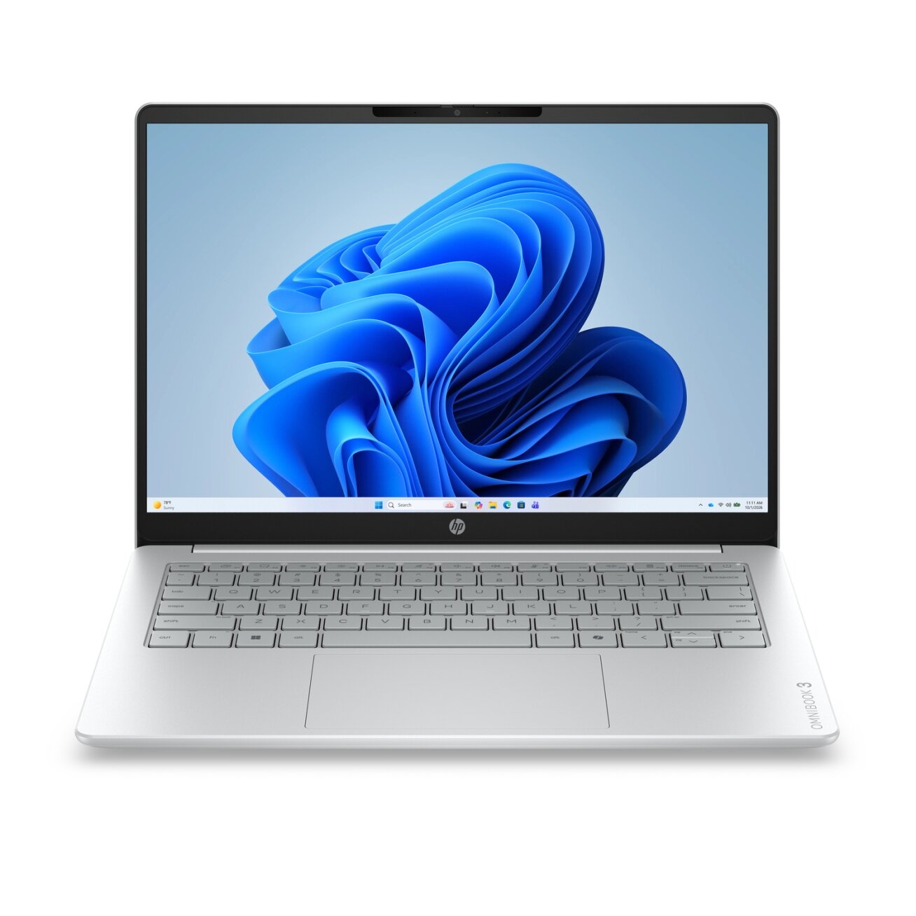 HP OmniBook 3 14-hu0009nyx - Core 5 120U, 16GB DDR5, 1TB, 14.0 2K (1920x1200) OLED Brightview Low Blue Light 300 nits, Glacier Silver FF - 1080p TNR, Not Included 45W AC Adapter, Win 11 Home, 1 years