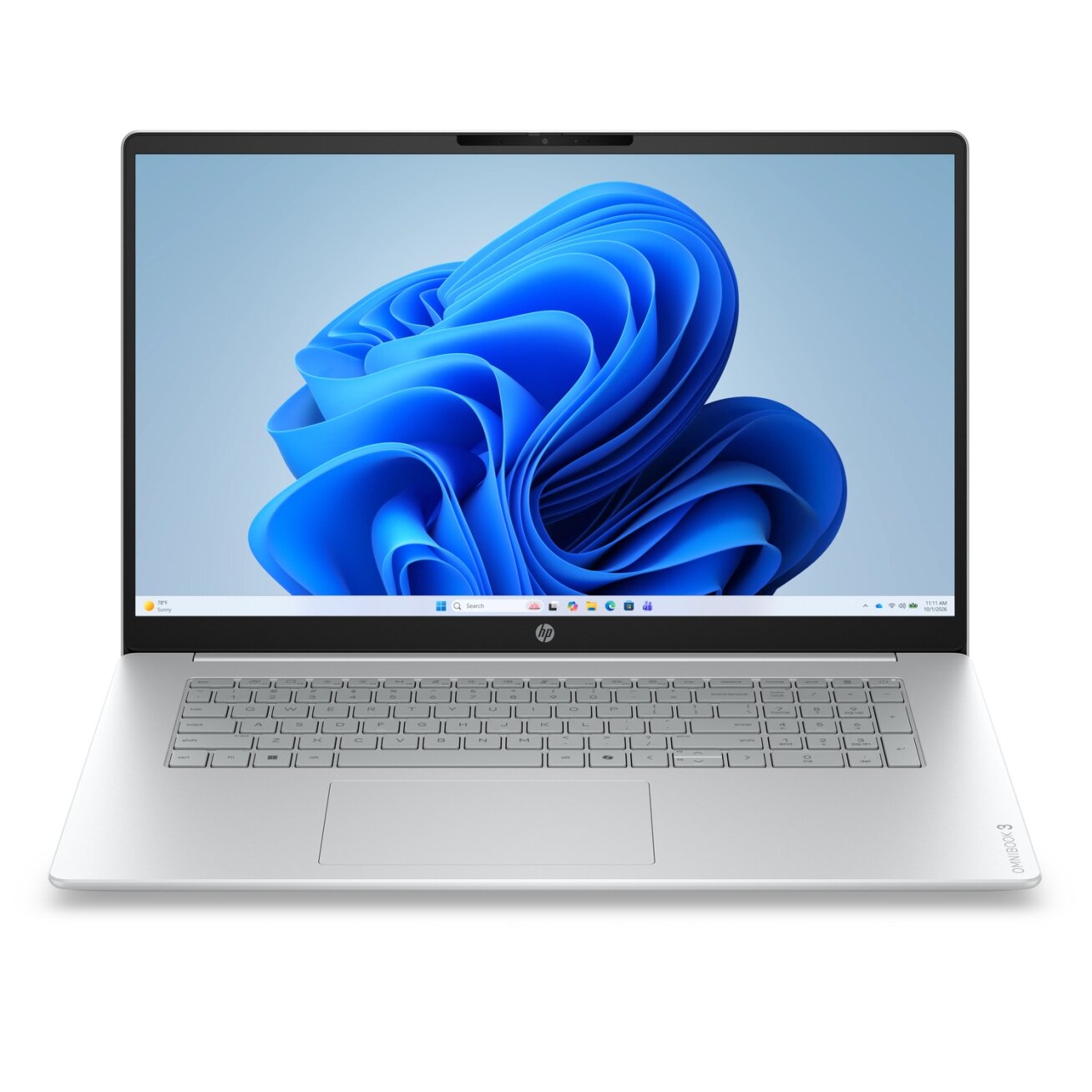 HP OmniBook 3 17-dp0007nnx - Ryzen 5 130, 24GB DDR5 1DM 4800, 512GB P, 17.3 FHD (1920x1080) Antiglare IPS 300 nits, Glacier Silver DF+ - 1080p TNR, Not Included 45W AC Adapter, Win 11 Home, 1 years