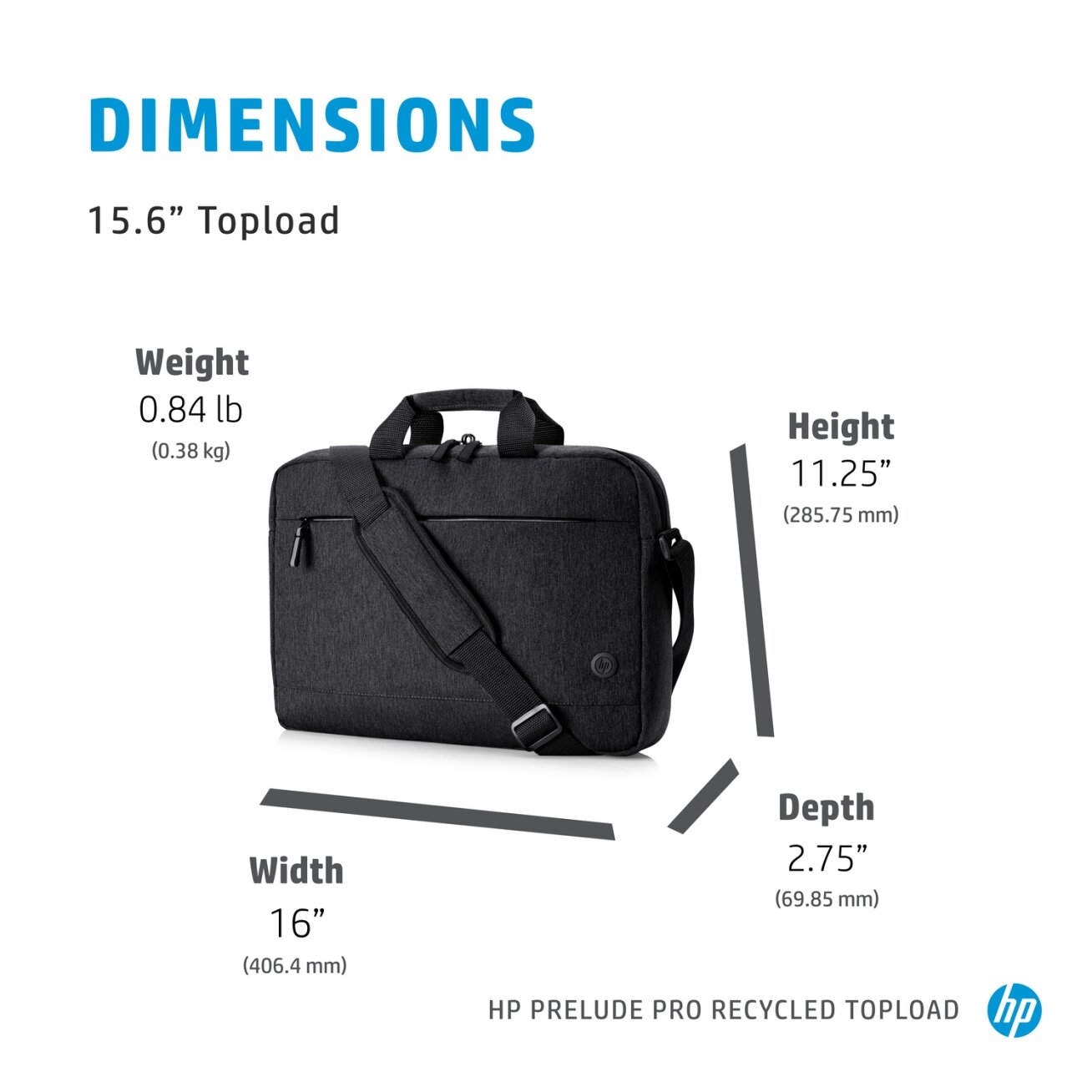 HP Prelude Pro 15.6 Recycled Top Load, Water Resistant, Cable pass-through - Dark Grey 2