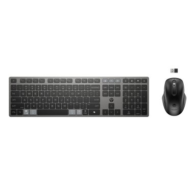 HP 725 Wireless Mouse Keyboard Combo - Multi-Device, Dual-Mode, Programmable, Rechargeable, 4000 dpi, spill resistant - Nightfall Black - ENG HP 725 Wireless Mouse Keyboard Combo - Multi-Device, Dual-Mode, Programmable, Rechargeable, 4000 dpi, spill resistant - Nightfall Black - ENG