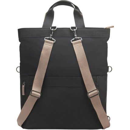 HP 14 Backpack Tote - 18 Liter Capacity, 4-way Convertible (backpack/tote/bag/handbag w/shoulder strap included), RFID Pocket, Extra Durable - Black, Beige 3 HP 14 Backpack Tote - 18 Liter Capacity, 4-way Convertible (backpack/tote/bag/handbag w/shoulder strap included), RFID Pocket, Extra Durable - Black, Beige 3