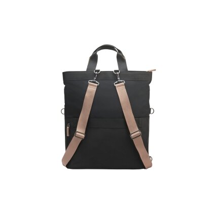 HP 14 Backpack Tote - 18 Liter Capacity, 4-way Convertible (backpack/tote/bag/handbag w/shoulder strap included), RFID Pocket, Extra Durable - Black, Beige 2