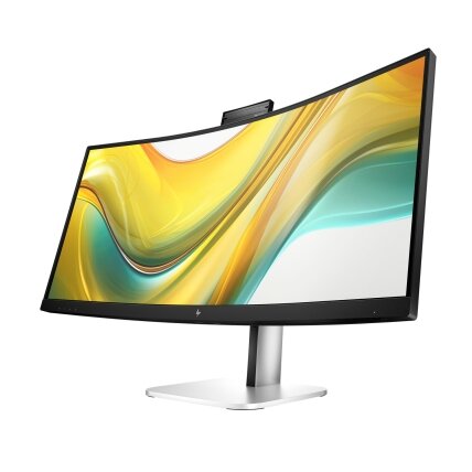 HP 534pm Series 5 Pro WQHD USB-C Curved Conferencing Monitor - 34" 3440x1440 WQHD 400-nit AG, VA, USB-C(100W/15W)/HDMI/DisplayPort, 3x USB-A, speakers, 5MP webcam, RJ-45 LAN, height adjustable/tilt/swivel, 3 years (replaces E34m) 1