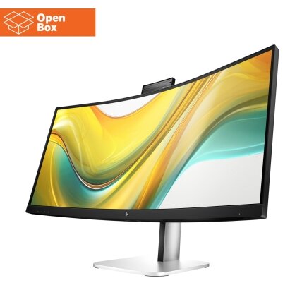 HP 534pm Series 5 Pro WQHD USB-C Curved Conferencing Monitor - OPENBOX - 34" 3440x1440 WQHD 400-nit AG, VA, USB-C(100W/15W)/HDMI/DisplayPort, 3x USB-A, speakers, 5MP webcam, RJ-45 LAN, height adjustable/tilt/swivel, 3 years (replaces E34m) 1