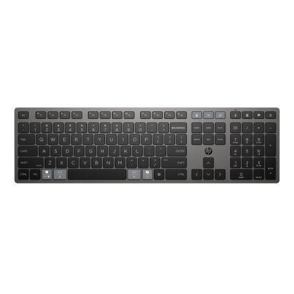 HP 725 Wireless Keyboard - Multi-Device, Dual-Mode, Programmable, Rechargeable - Nightfall Black, spill resistant - ENG