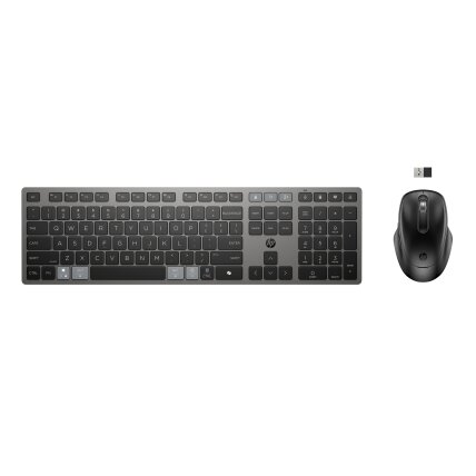 HP 725 Wireless Mouse Keyboard Combo - Multi-Device, Dual-Mode, Programmable, Rechargeable, 4000 dpi, spill resistant - Nightfall Black - ENG HP 725 Wireless Mouse Keyboard Combo - Multi-Device, Dual-Mode, Programmable, Rechargeable, 4000 dpi, spill resistant - Nightfall Black - ENG