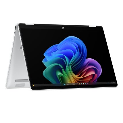 HP OmniBook 5 Flip NG AI 14-km0001nnx - Ultra 7 355, 32GB LPDDR5X 7467 on-board, 512GB , Touch/14.0 2K (1920x1200) OLED, Glacier Silver DF+ AI logo - 5MP IR TNR, Not Included 65W AC Adapter, Win 11 Home, 1 years 3