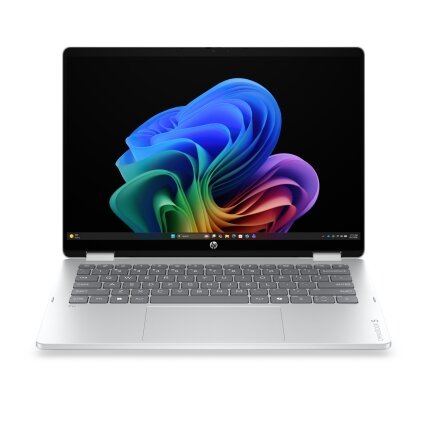 HP OmniBook 5 Flip NG AI 14-km0001nnx - Ultra 7 355, 32GB LPDDR5X 7467 on-board, 512GB , Touch/14.0 2K (1920x1200) OLED, Glacier Silver DF+ AI logo - 5MP IR TNR, Not Included 65W AC Adapter, Win 11 Home, 1 years