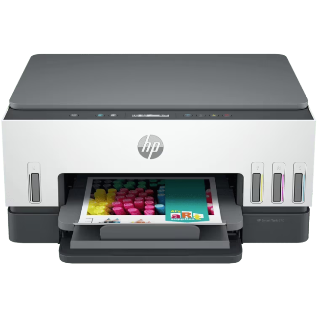HP Smart Tank 670 AiO Spausdintuvas rašalinis spalvotas MFP A4 12 ppm USB Wi-Fi Bluetooth (SPEC)