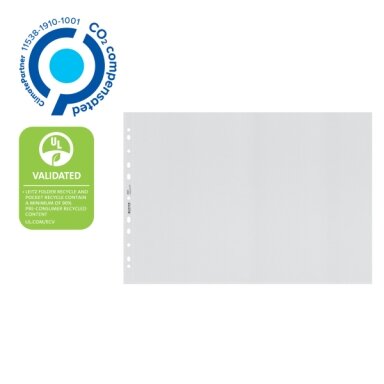 Įmautės Leitz Recycle CO2 Neutral, A3, 100mic, 25vnt., matinės sp. Įmautės Leitz Recycle CO2 Neutral, A3, 100mic, 25vnt., matinės sp.