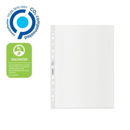 Įmautės Leitz Recycle CO2 Neutral, A4, 100mic, 25vnt., matinės sp. Įmautės Leitz Recycle CO2 Neutral, A4, 100mic, 25vnt., matinės sp.