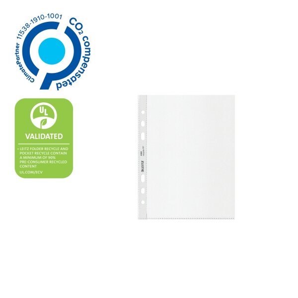 Įmautės Leitz Recycle CO2 Neutral, A5, 100mic, 25vnt, matinės sp. Įmautės Leitz Recycle CO2 Neutral, A5, 100mic, 25vnt, matinės sp.