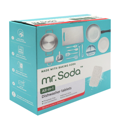 Indaplovės tabletės MR.SODA su soda, 30 vnt. Indaplovės tabletės MR.SODA su soda, 30 vnt.