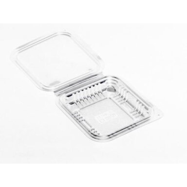 Indelis salotoms, kvadratinis, su dangteliu, PET, 11,5 x 12,5 x H 2,5 cm,150 ml, 100 vnt. Indelis salotoms, kvadratinis, su dangteliu, PET, 11,5 x 12,5 x H 2,5 cm,150 ml, 100 vnt.