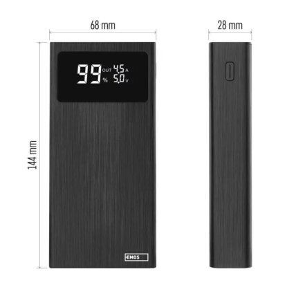 Išorinė baterija EMOS BETAQ 20, 20 000 mAh 22.5 W, juoda 1
