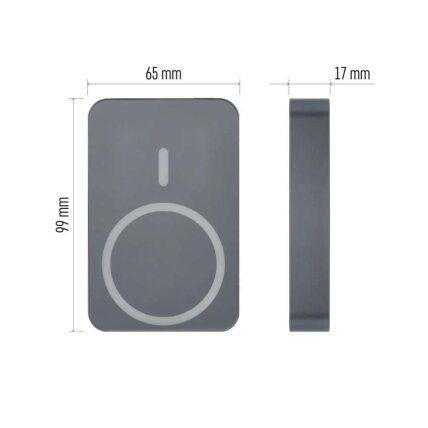 Išorinė baterija EMOS WI 1046, 10 000 mAh 20 W, belaidis įkrovimas, pilka 1