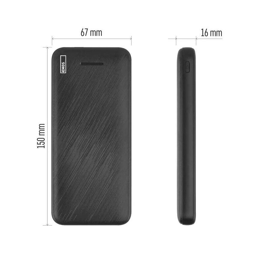 Išorinė baterija EMOS AlphaQ3, 10 000 mAh 22.5 W, juoda 1