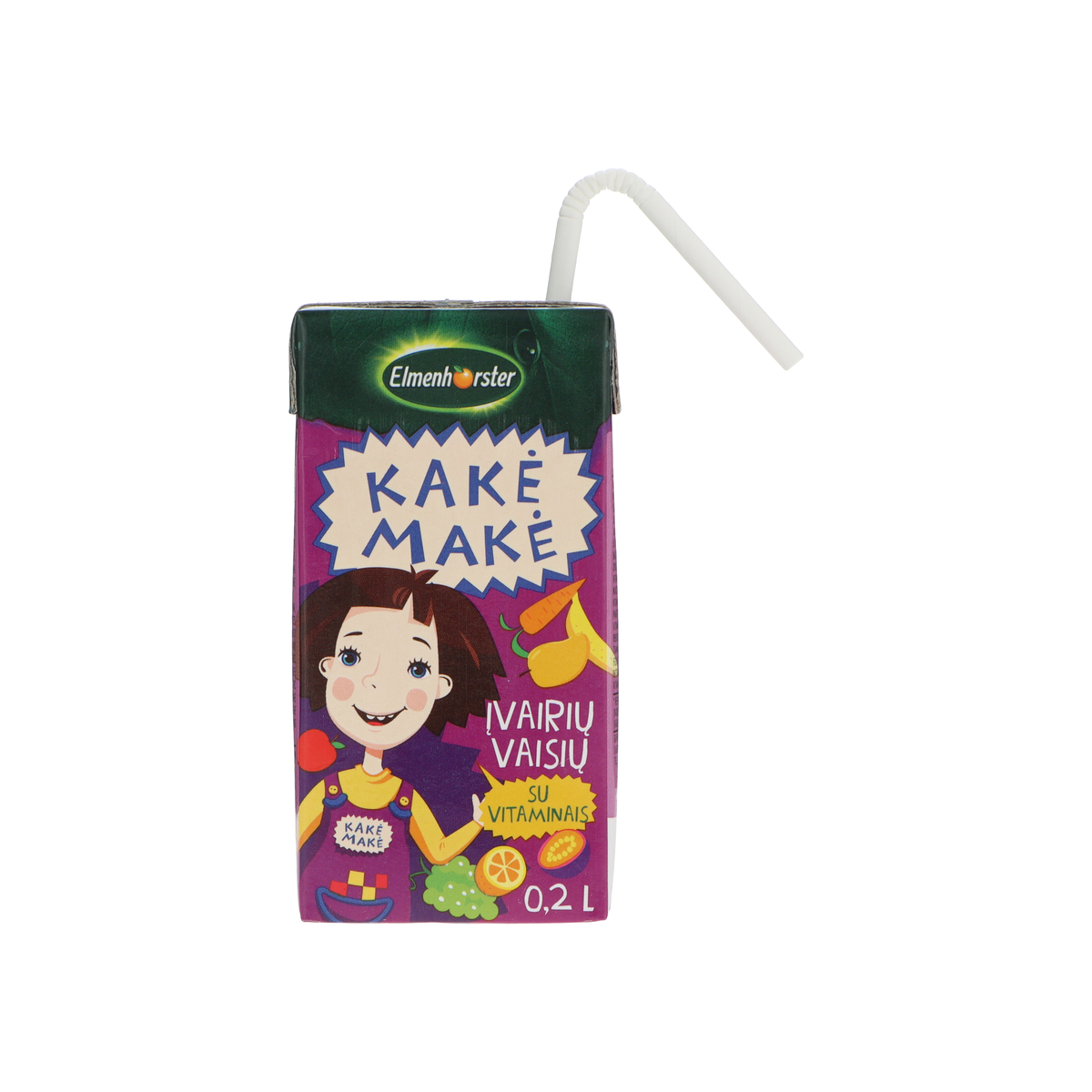 Įvairių vaisių sulčių gėrimas ELMENHORSTER KAKĖ MAKĖ, su vitaminu C, 0,2 l
