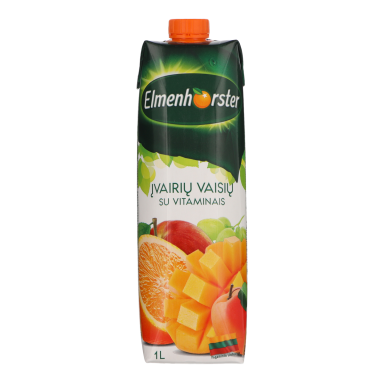 Įvairių vaisių sulčių gėrimas ELMENHORSTER, su vitaminais, 18%, 1 l