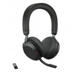 Jabra Evolve2 75 UC Belaidės/Laidinės ausinės, Bluetooth, USB-A, Juoda
