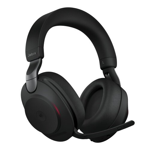 Jabra Evolve2 85 MS Stereo Laidinės/Belaidės ausinės, Bluetooth, USB-A, Charging Stand, Juoda