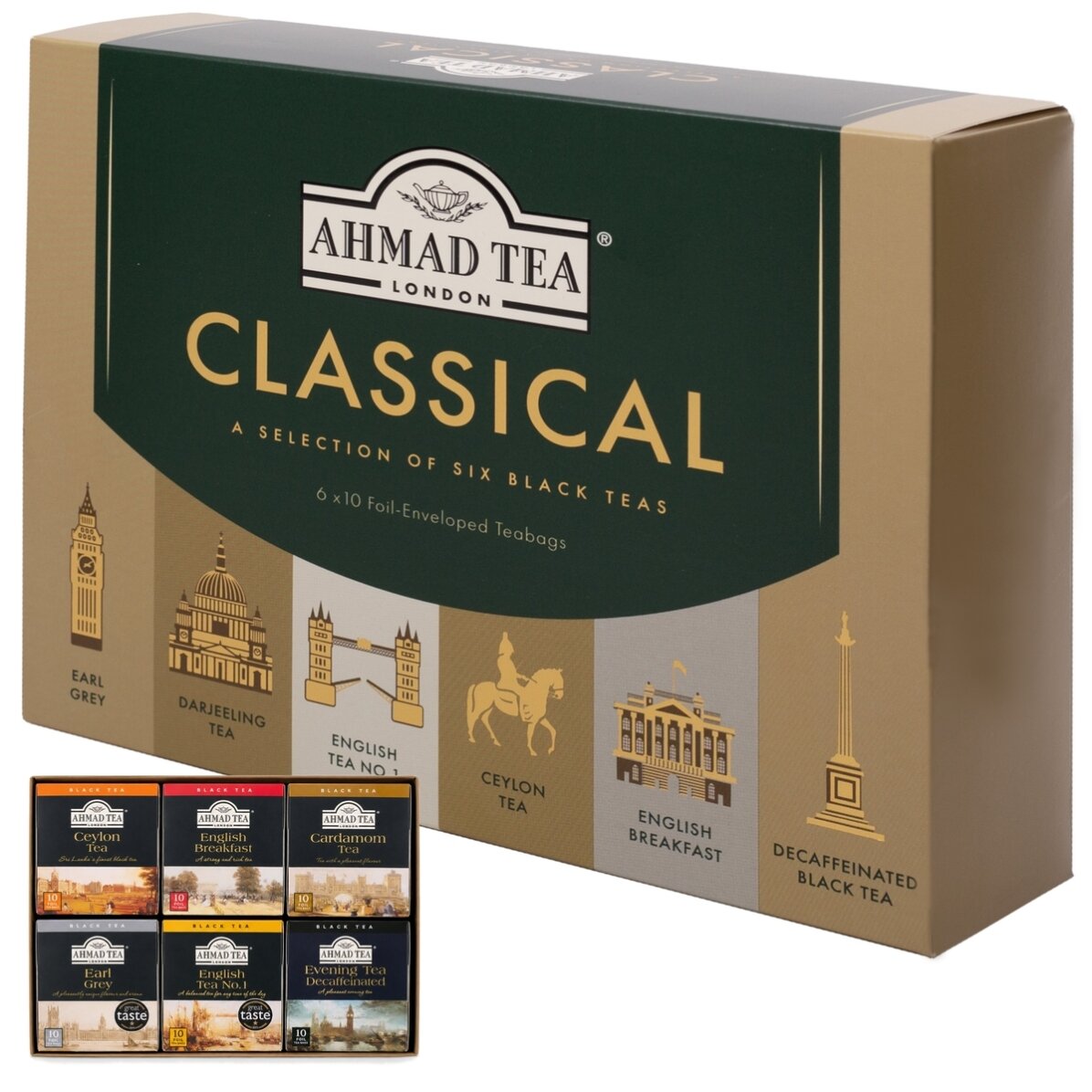 Juodoji arbata AHMAD CLASSICAL SELECTION, vokeliuose, 60 vnt.x 2 g Juodoji arbata AHMAD CLASSICAL SELECTION, vokeliuose, 60 vnt.x 2 g