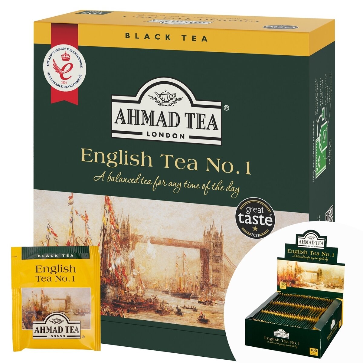 Juodoji arbata AHMAD Alu ENGLISH TEA N1, 100 x 2 g arbatos pakelių