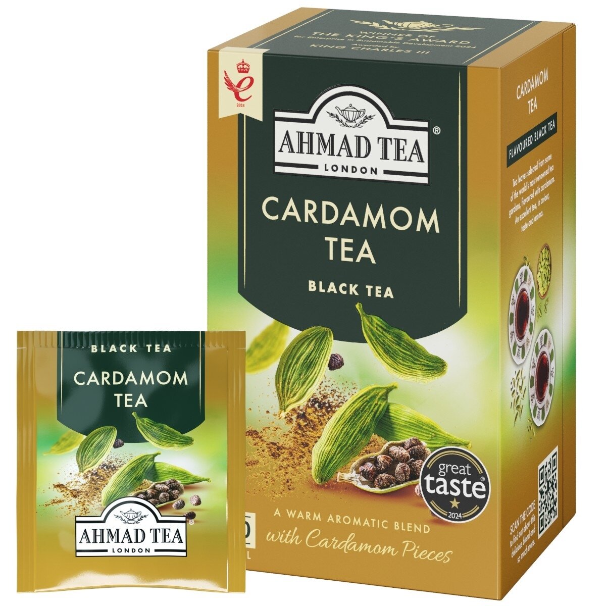 Juodoji arbata AHMAD Cardamon, 20 arbatos pakelių x 2 g