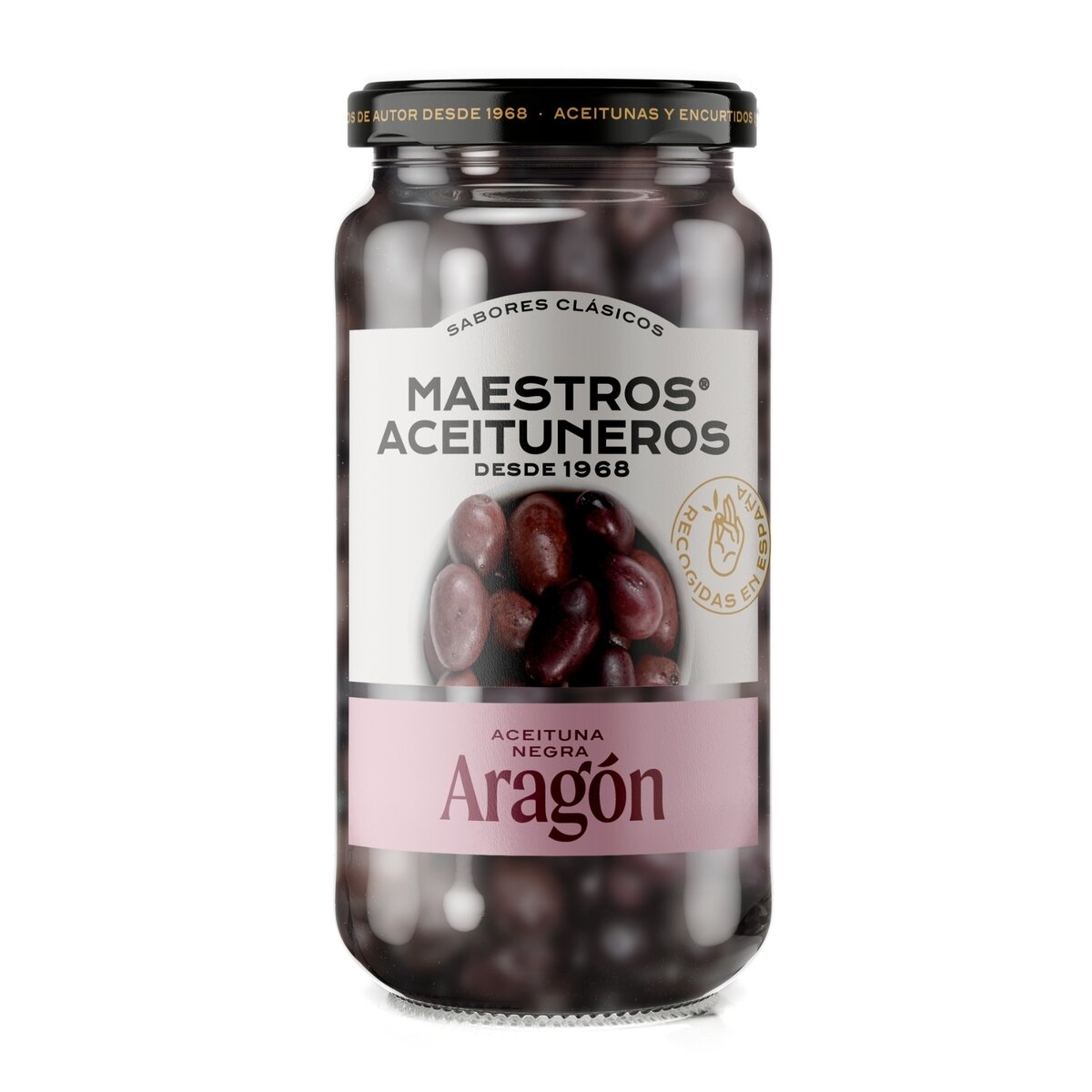 Juodosios alyvuogės Aragon MAESTROS ACEITUNEROS, su kauliuku, 200 g Juodosios alyvuogės Aragon MAESTROS ACEITUNEROS, su kauliuku, 200 g